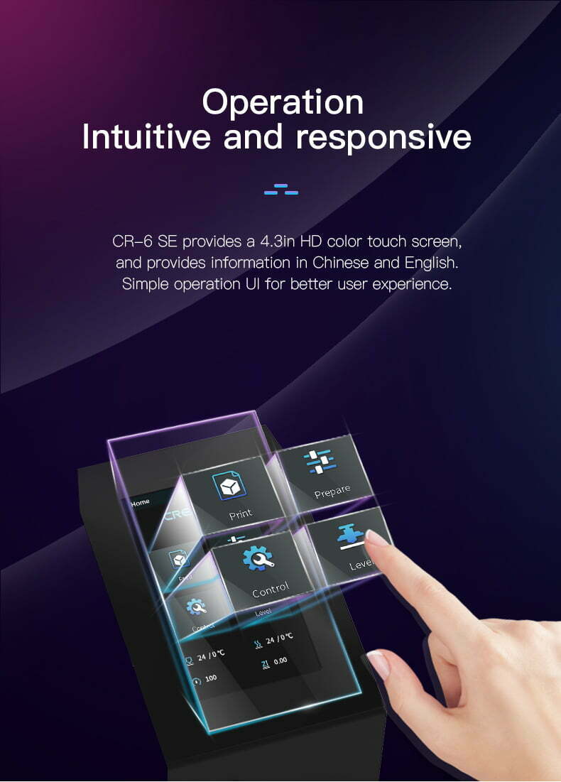 CR-6 SE med intuitiv touch screen