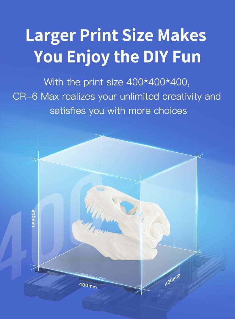 Creality CR-6 Max 3D printer størrelse