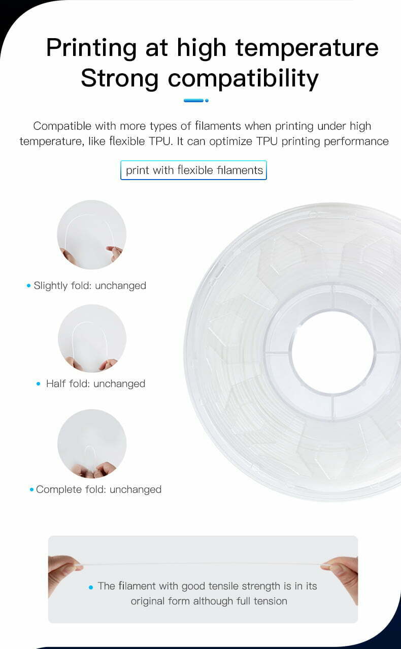 Ender-3 Direct Extruding Kit er velegnet til flere filament typer
