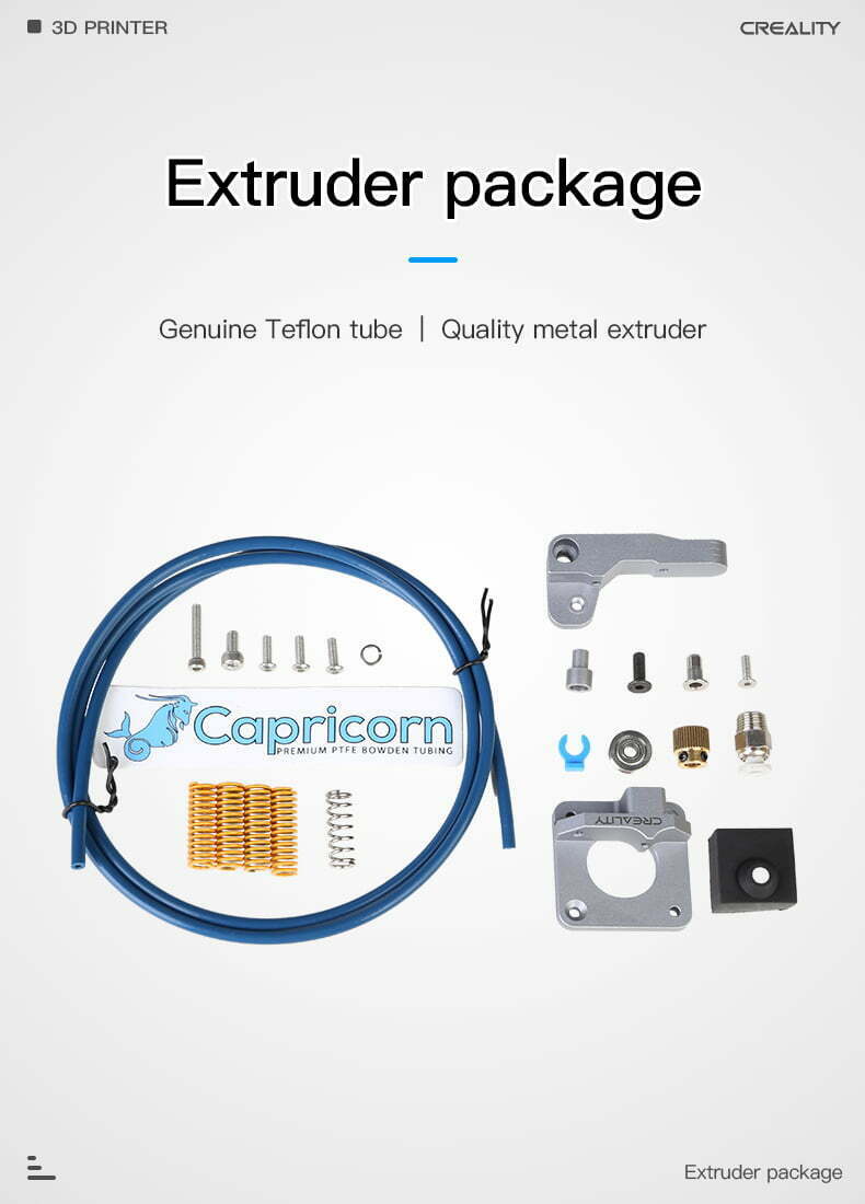 Creality Extruder og Capricorn Teflon Tube Kit
