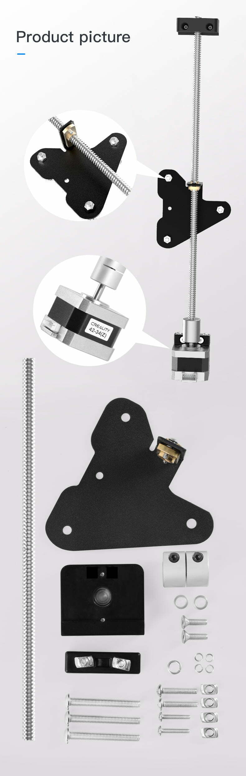 Creality Dual Screw Rod Upgrade Kit produkt billeder