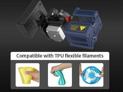Anycubic Kobra direct extruder som giver bedre resultater med TPU Flex filament
