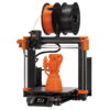 Prusa MK4 3D printer with orange model on print bed